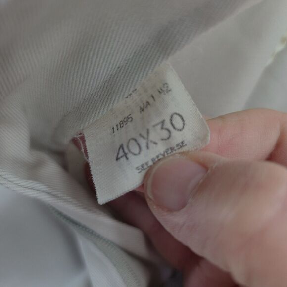 Haggar Mens Dress Pants Beige Size 40 100% Cotton Button Zip Closure Pockets - Picture 6 of 16